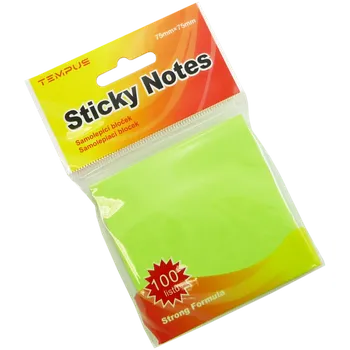 Samolepící bloček TEMPUSCreative bloček samol.neon 75 x 75 závěs zelený 473265