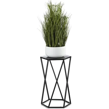 Stojan na květiny STOJAN NA KVĚTINÁČ HEXAGON 40X24X27 CM ČERNÁ