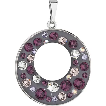Přívěsek Evolution Group s.r.o. Přívěsek bižuterie se Swarovski krystaly fialový kulatý 54026.3 plum