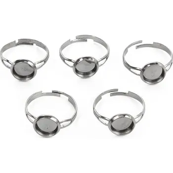 Kovový prstýnek s lůžkem stříbrný Průměr: 10 mm