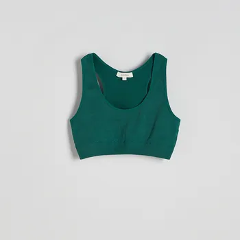 Dámské tričko Reserved - Bezešvý top sportovního stylu - petrolejová - 856EH-67X - 856EH-67X-S