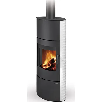 Krbová kamna ROMOTOP SONE H krbová kamna 3,2-8,2 kW, keramika vlnka, slonová kost matná