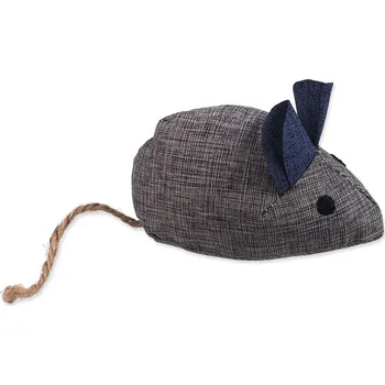Hračka Magic Cat Natural Fun myš s šantou kočičí šedá 8 cm