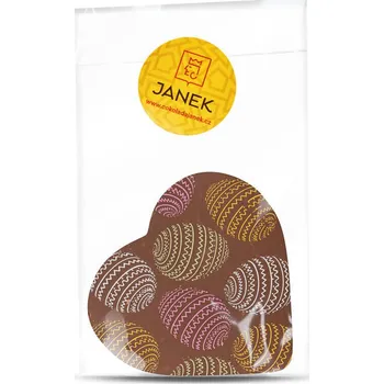 Čokoláda Mléčné čokoládové srdíčko s velikonočním potiskem