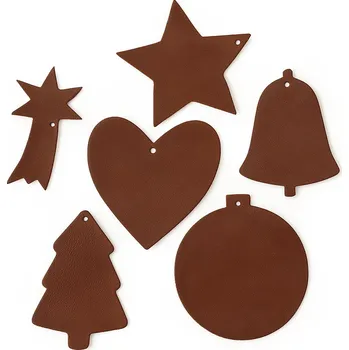 Vánoční ozdoba Hnědá sada kožených vánočních ozdob Isaiah