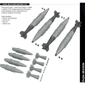 Plastikový model Eduard 1/72 GBU-31 (V)1/B JDAM PRINT