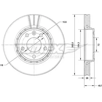 Brzdový kotouč Brzdový kotouč TOMEX Brakes TX 70-27