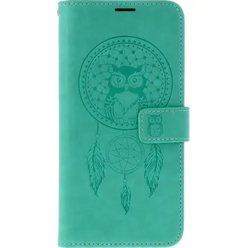 Pouzdro na mobilní telefon Pouzdro Samsung A17 knížkové Lapač se sovičkou zelené (kryt neboli obal na Samsung A17)