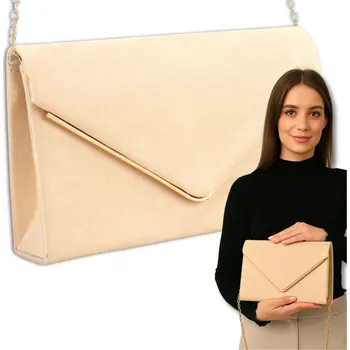 Kabelka Camerazar Dámská elegantní večerní semišová kabelka přes rameno