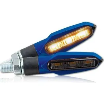 Osvětlení pro motocykl HSM SMD blinkry Slight, modré, M8, tónované