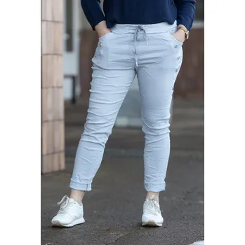 Italy fashion Pružné kalhoty LOKI Barva: Stříbrná, Velikost: UNI: M-XL