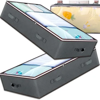 Organizér oblečení Camerazar Organizér do skříně na ložní prádlo, sada 2 kusů, šedý, velký, 100x50cm