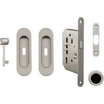 Stavební pouzdro VPD Set na posuvné dveře 372-320 BB zámek Nikl