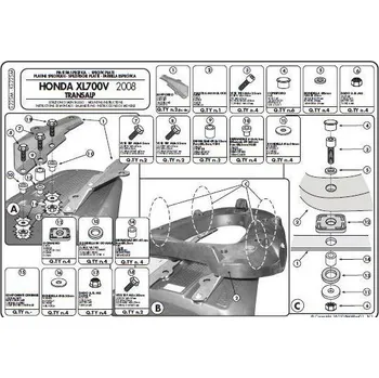Nosič na motocykl a skútr Kappa K225M Nosič zadního kufru kufry MONOLOCK HONDA XL 700 V Transalp (08-13)