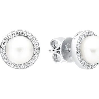 Náušnice Gaura Pearls Stříbrné náušnice s bílou 6-6.5 mm perlou Armonda, stříbro 925/1000 SK21483E/W Bílá
