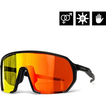 Cyklistické brýle Archie - black/mirror red