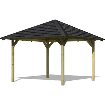 Zahradní altán LANIT PLAST Zahradní altán KARIBU CORDOBA 68820 s černým střešním šindelem