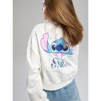 Oblečení a móda Sinsay - Mikina bomber Stitch - krémová - 304GG-01X - 304GG-01X-164