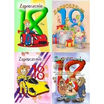 Cestování Zaproszenie brokat 18-stka 10 szt. mix