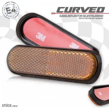 Auto-moto HSM Samolepící odrazka na motorky a skůtry, oranžová oválná, 90 x 24 x 8 mm, homologovaná