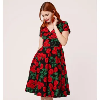 Dámské šaty Hell Bunny retro šaty Dolce Vita - Black Velikost: 3XL (UK 20)