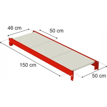 Dílenský regál Police do skladového regálu FORTIS LIGHT, délka 150 cm, hloubka 50 cm.