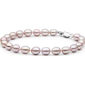Náramek Gaura Pearls Perlový náramek Lisa - řiční perla, stříbro 925/1000 FCL365-B 18 cm Levandulová