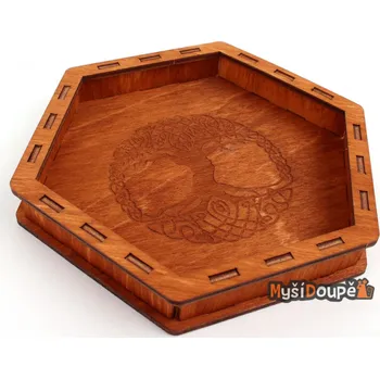 Příslušenství k deskovým hrám Myší Doupě Dice Tray - Dřevěný mořený - Strom