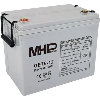 Mhpower Baterie GE75-12 GEL, 12V/75Ah, T1-M6, Deep Cycle, poškozený obal