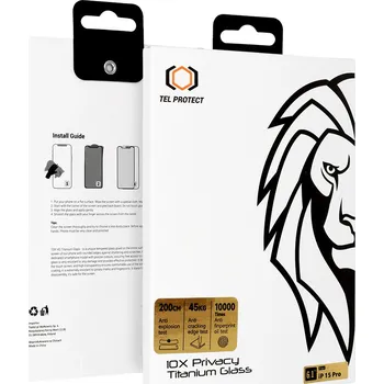Tvrzené sklo Tel Protect 10X Privacy Titanium pro iPhone 17 Pro
