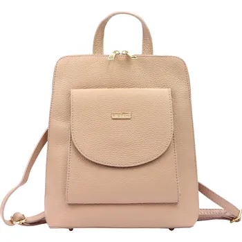 Městský batoh Dámský kožený batoh MiaMore 01-010 růžový
