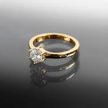 Prsten Prsten s třpytivým krystalem z pozlacené chirurgické oceli č. 1897 - 54