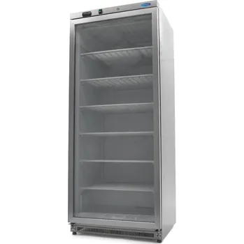 Maxima Mraznička - 600 l - nerezová ocel - se skleněnými dveřmi | Maxima, 09405035