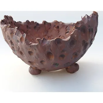 Květináč Keramická Skořápka 13 x 12,5 x 8,5 cm hnědá