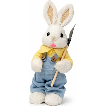 Velikonoční dekorace Velikonoce Slámový velikonoční zajíc kluk S25-34 21 cm