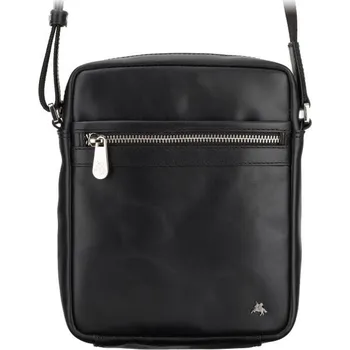 Značková pánská kožená taška přes rameno černá (KT170)