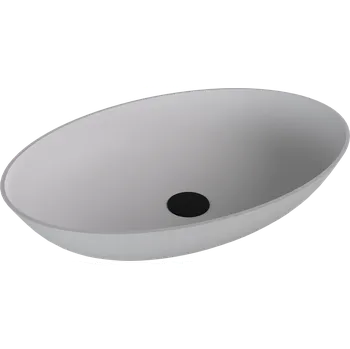 Umyvadlo Polysan BANERA OVAL umyvadlo na desku, litý mramor, 60x40cm, bílá mat - 14397MAT