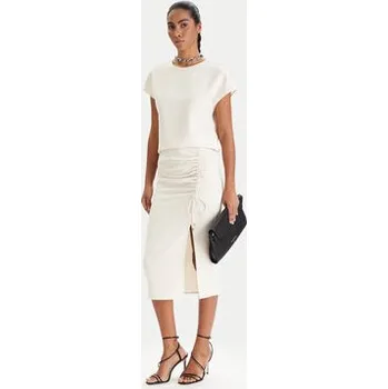 Dámská sukně Patrizia Pepe Midi sukně 8G0530/A701-W409 Écru Regular Fit 44