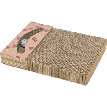 TRIXIE Škrabací karton VALENTINE, s míčky a catnipem, 38 x 5 x 30 cm, meruňková - LIMITOVANÁ NABÍDKA