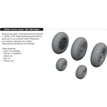 Plastikový model Eduard 1/48 Harrier wheels (UMA MODELS)