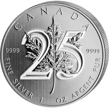 Stříbrná mince 1 Oz Maple Leaf 2013 25th Anniversary (25.výročí 1988-2013)
