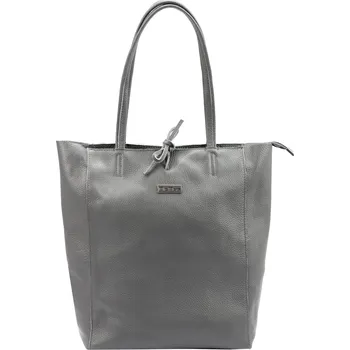 Kožená kabelka přes rameno MiaMore 01-014 Z šedá