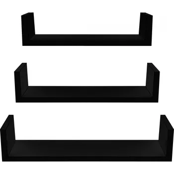 police Linder Exclusiv Sada 3 nástěnných polic Černá