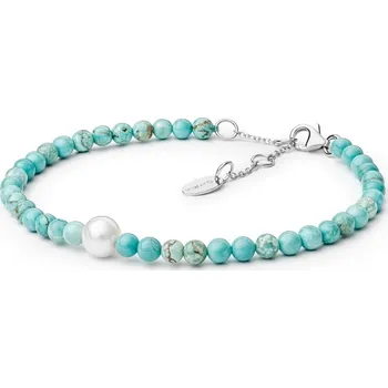 Náramek Gaura Pearls Náramek Poggia - howlit, sladkovodní perla, stříbro 925/1000 202-48B 17,5 cm + 3 cm (prodloužení) Bílá