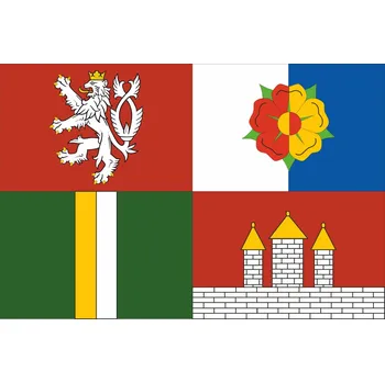 Vlajka Jihočeský kraj vlaječka - 11 x 16 cm - nasunutí, zavěšení