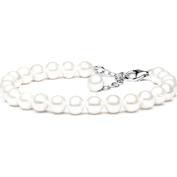 Náramek Gaura Pearls Perlový náramek Stacey - sladkovodní perla, stříbro 925/1000 FARW575-B/18 18 cm + 3 cm (prodloužení) Bílá