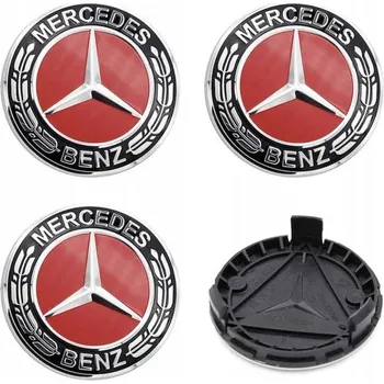 Středová krytka kola Emblémy Mercedes 75 mm sada 4 kusů