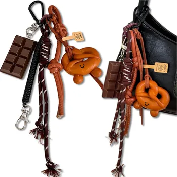 Camerazar Přívěsek na klíče na tašku, batoh, kroužek na klíče, přívěsek, čokoládovou tyčinku, preclík
