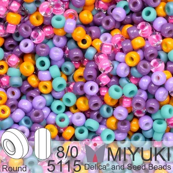 Dětské navlékací korálky Korálky Miyuki Round 8/0. Barva 5115 Mix Summer festival. Balení 5g
