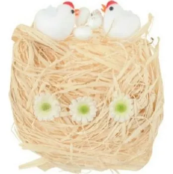 Velikonoční dekorace Sisal s dekoracemi přírodní 13x12cm
